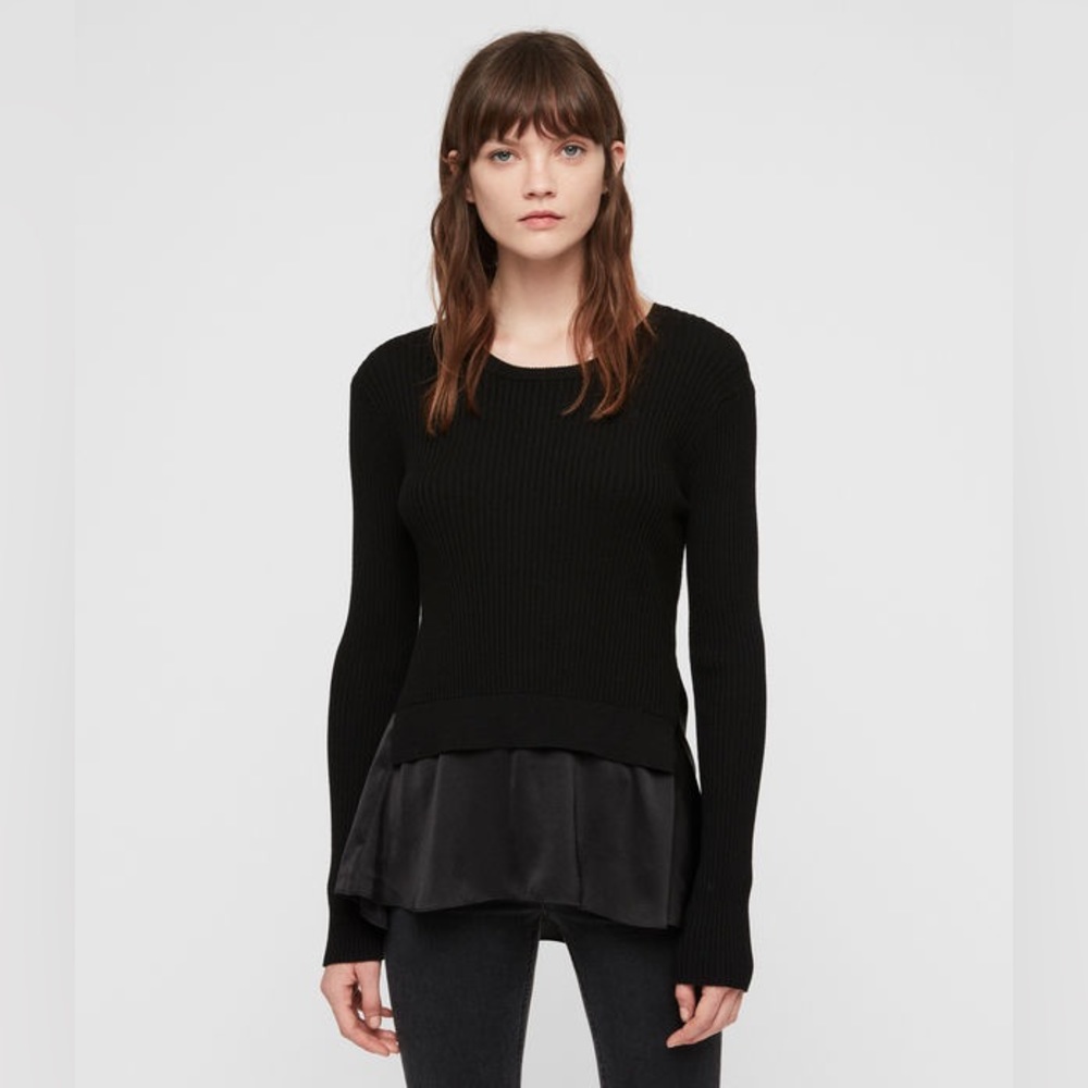 All Sainta Ribbed Wool Cashmere Hem Top | Medium
